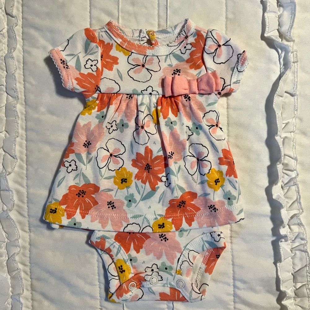 Newborn floral onesie dress